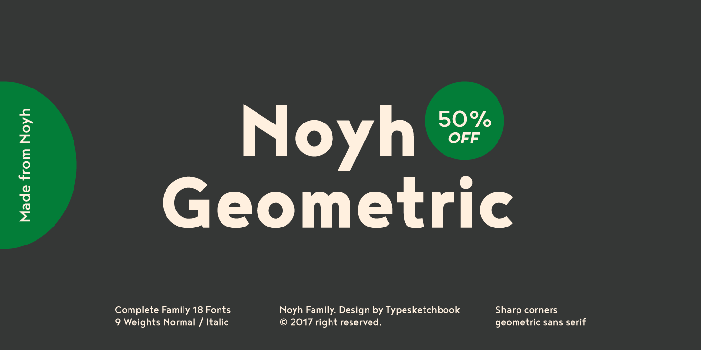 Przykład czcionki Noyh Geometric Slim Medium